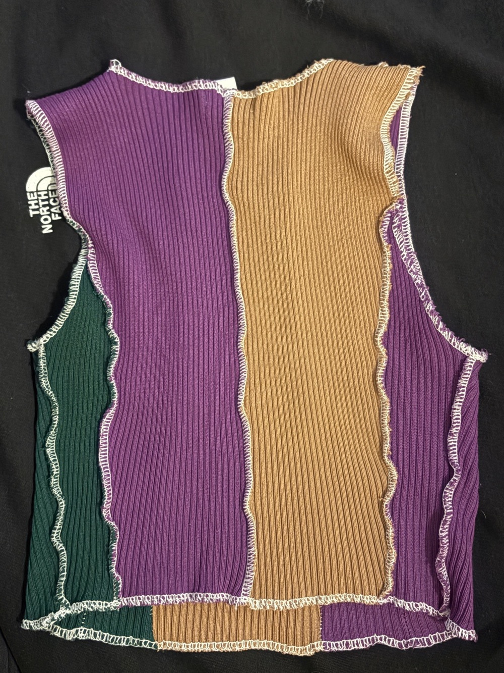 Colorblock Ribbed Tank Top - Purple, Camel & Green - Picture 2 of 4